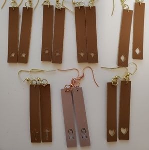 Leather drop earrings
